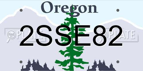 2SSE82 Oregon License Plate