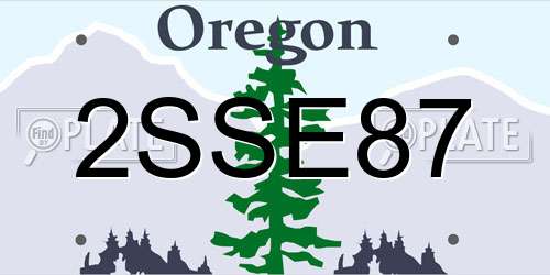 2SSE87 Oregon License Plate