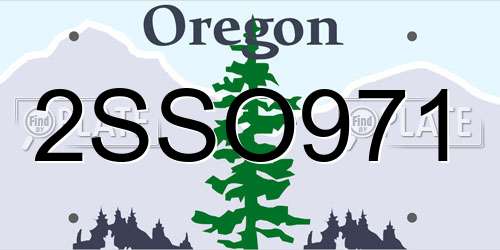2SSO971 Oregon License Plate