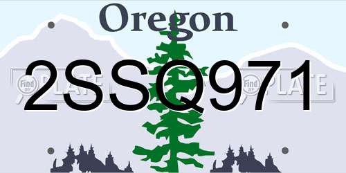 2SSQ971 Oregon License Plate