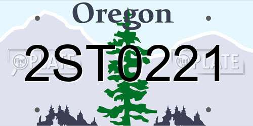 2ST0221 Oregon License Plate