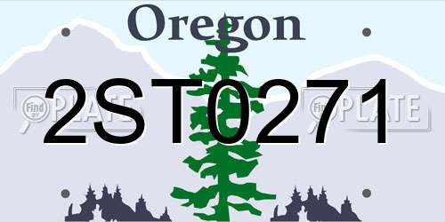 2ST0271 Oregon License Plate