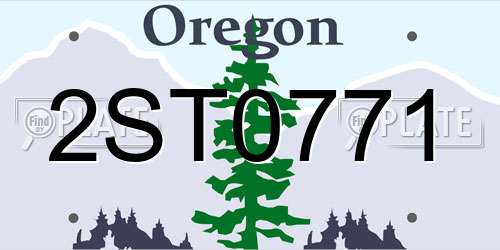 2ST0771 Oregon License Plate