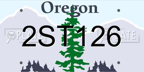 2ST126 Oregon License Plate