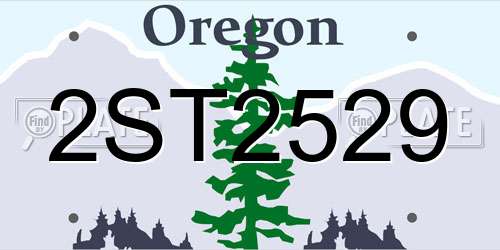 2ST2529 Oregon License Plate