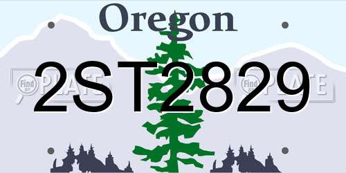 2ST2829 Oregon License Plate
