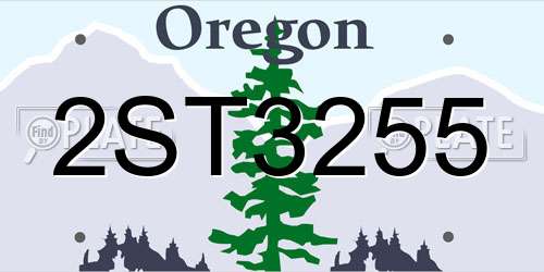 2ST3255 Oregon License Plate