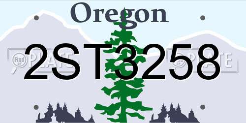 2ST3258 Oregon License Plate