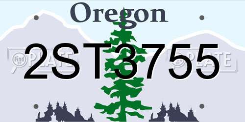 2ST3755 Oregon License Plate
