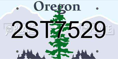 2ST7529 Oregon License Plate