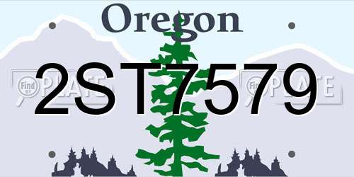 2ST7579 Oregon License Plate