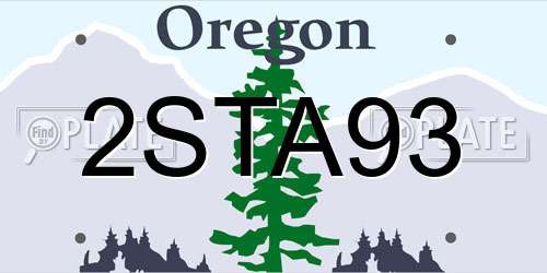 2STA93 Oregon License Plate