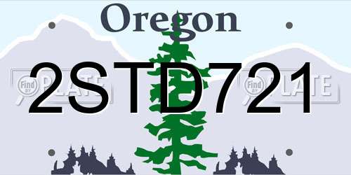 2STD721 Oregon License Plate