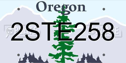2STE258 Oregon License Plate