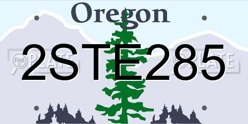2STE285 Oregon License Plate