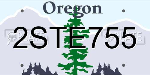 2STE755 Oregon License Plate