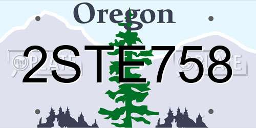 2STE758 Oregon License Plate