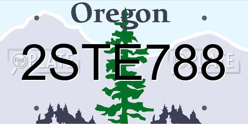 2STE788 Oregon License Plate