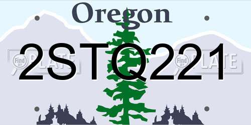 2STQ221 Oregon License Plate