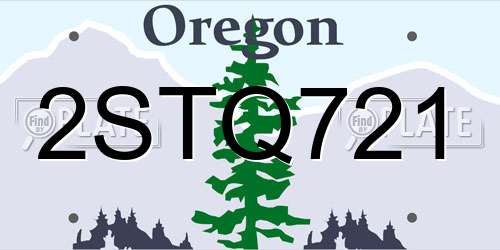 2STQ721 Oregon License Plate