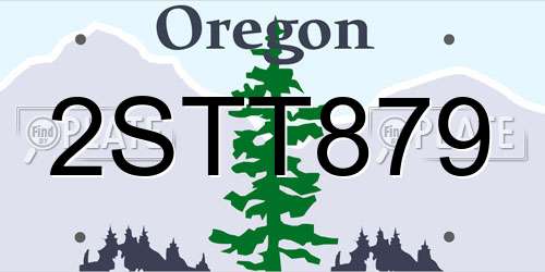 2STT879 Oregon License Plate