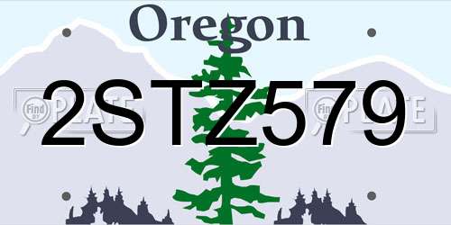 2STZ579 Oregon License Plate