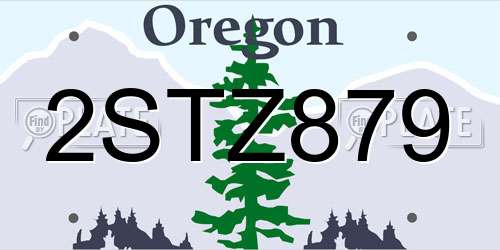 2STZ879 Oregon License Plate