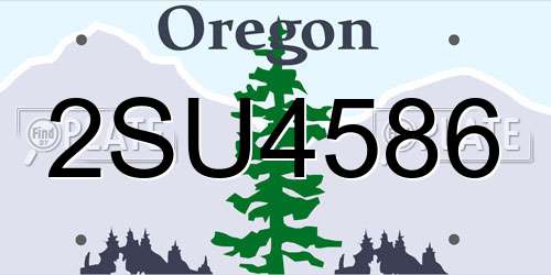 2SU4586 Oregon License Plate