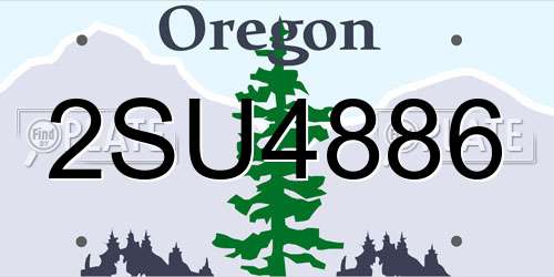 2SU4886 Oregon License Plate