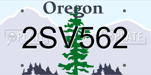 2SV562 Oregon License Plate