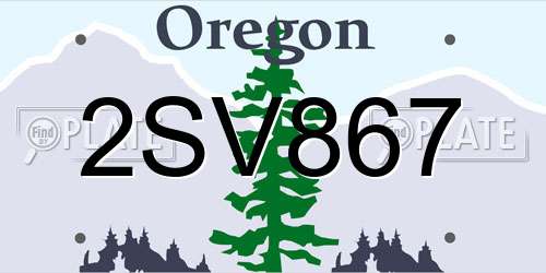 2SV867 Oregon License Plate