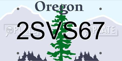 2SVS67 Oregon License Plate