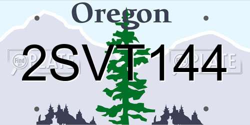 2SVT144 Oregon License Plate