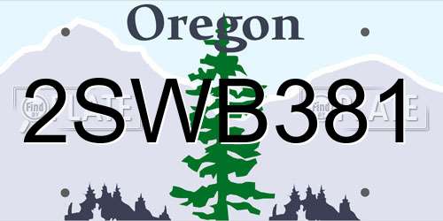 2SWB381 Oregon License Plate