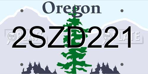 2SZD221 Oregon License Plate
