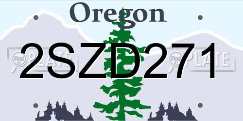 2SZD271 Oregon License Plate