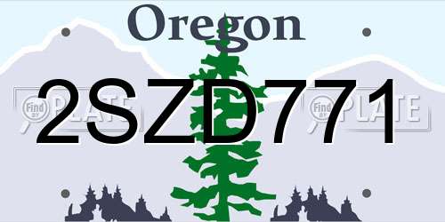 2SZD771 Oregon License Plate