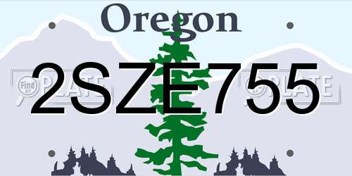2SZE755 Oregon License Plate