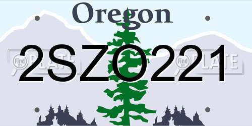 2SZO221 Oregon License Plate