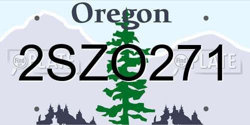 2SZO271 Oregon License Plate