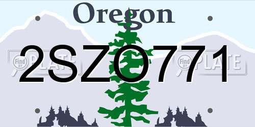 2SZO771 Oregon License Plate