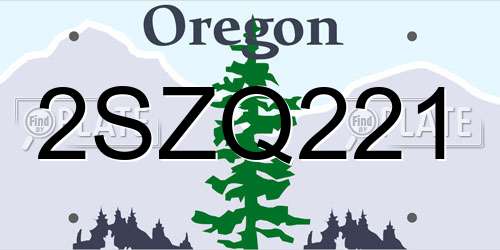 2SZQ221 Oregon License Plate