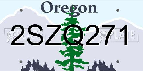 2SZQ271 Oregon License Plate