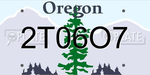 2T06O7 Oregon License Plate