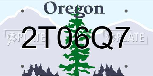 2T06Q7 Oregon License Plate