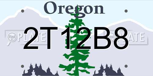 2T12B8 Oregon License Plate