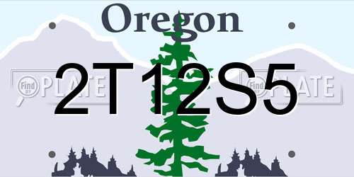 2T12S5 Oregon License Plate