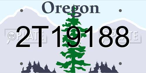 2T19188 Oregon License Plate