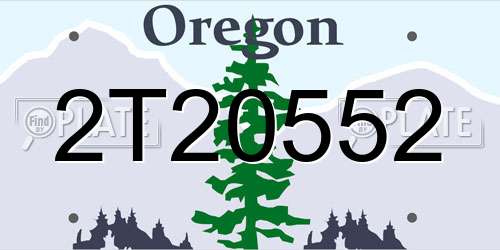 2T20552 Oregon License Plate