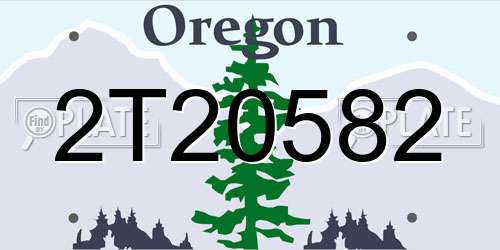 2T20582 Oregon License Plate